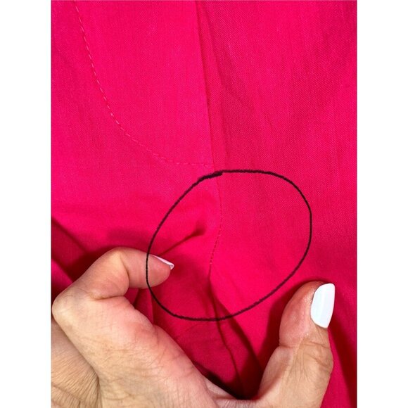 Cartonnier Anthropologie Linen Crop Wide-Leg Pant Mid Rise Pull-On Pink Sz S - Picture 9 of 12